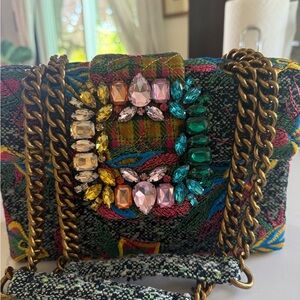 Kurt Geiger Embellished Multicolor Chain Shoulder Bag